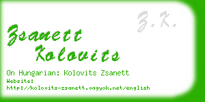 zsanett kolovits business card